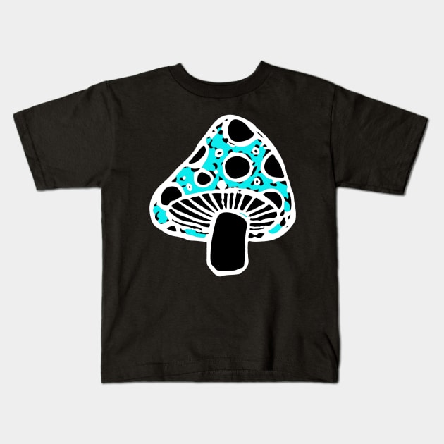 Mushroom Doodle White Kids T-Shirt by Mijumi Doodles